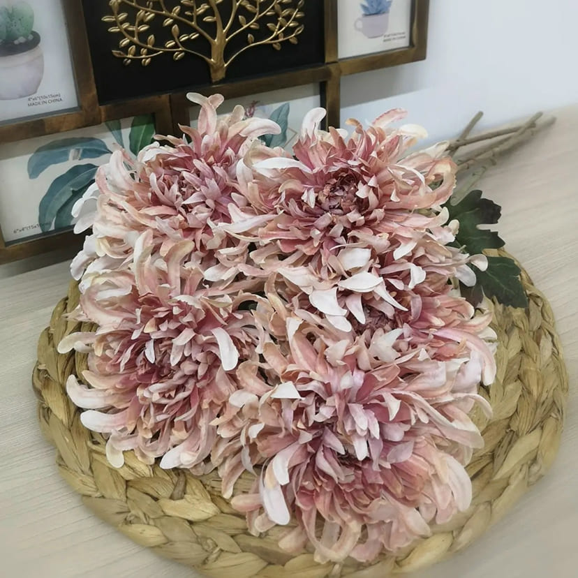 Искусственные цветы в Санкт-Петербурге | Цветок искусственный «Хризантема», персиково-розовая, одиночный