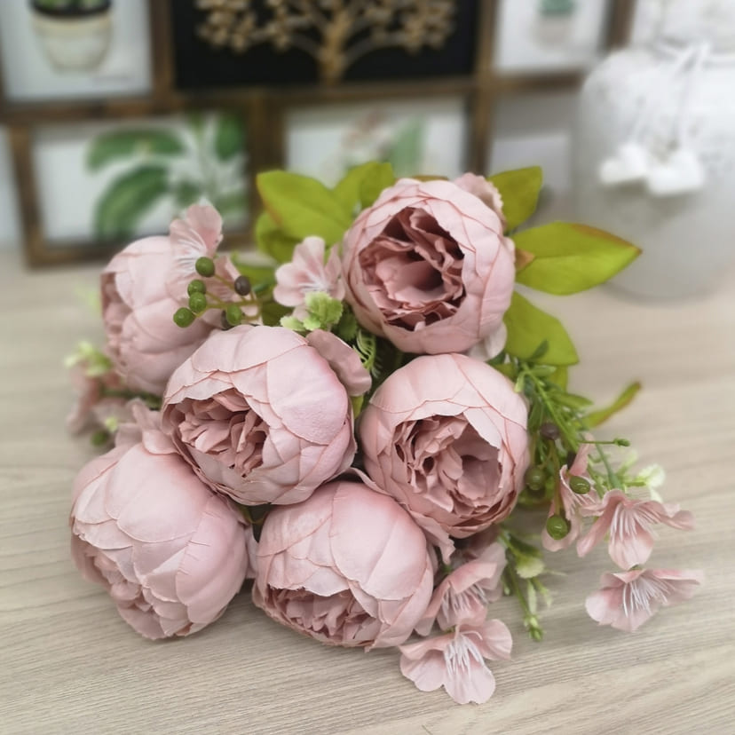 Искусственные цветы в Санкт-Петербурге | Цветы искусственные «Пионы», розовый, винтаж, букет
