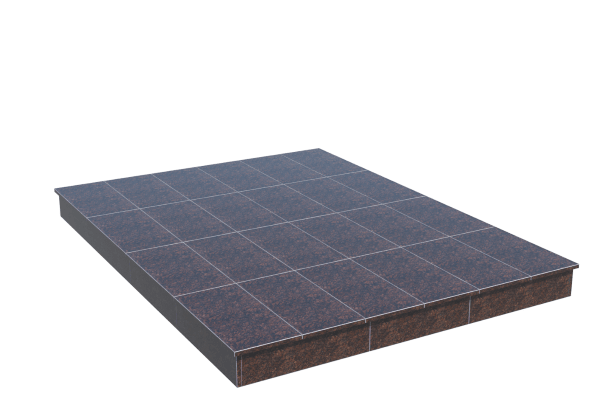 Площадки на могилу в Санкт-Петербурге | Площадка с вертикальной (15 см) облицовкой Дымовским гранитом