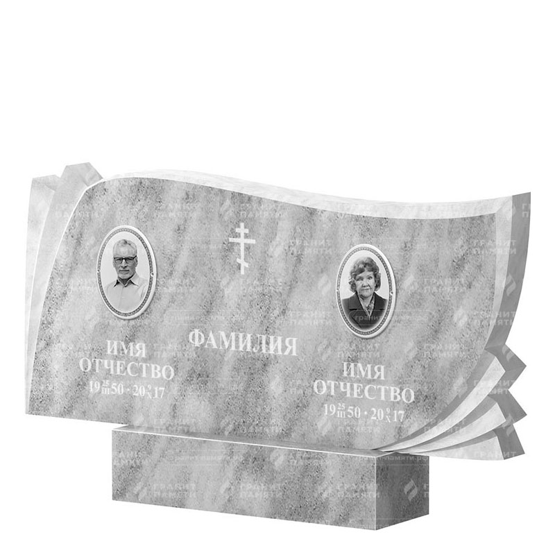 Памятники из мрамора в Санкт-Петербурге | Двойной мраморный памятник ФМ-265