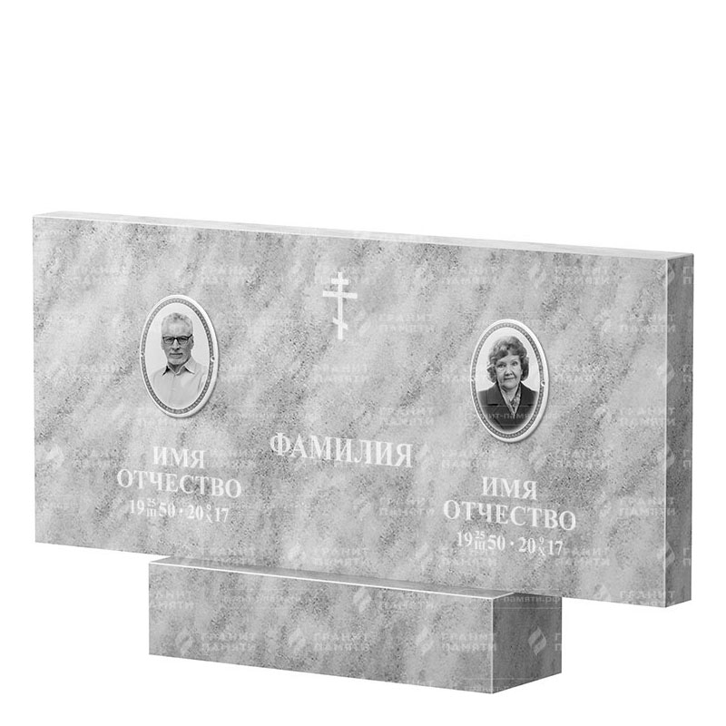 Памятники из мрамора в Санкт-Петербурге | Двойной мраморный памятник, прямой