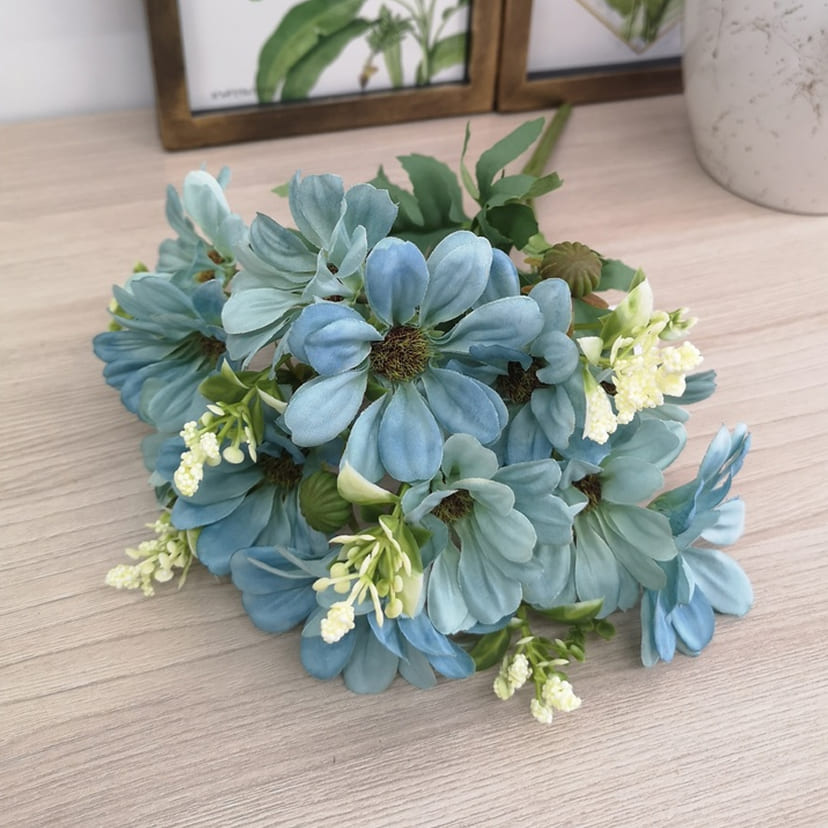 Искусственные цветы в Санкт-Петербурге | Цветы искусственные «Ромашки с бутонами», голубые, букет