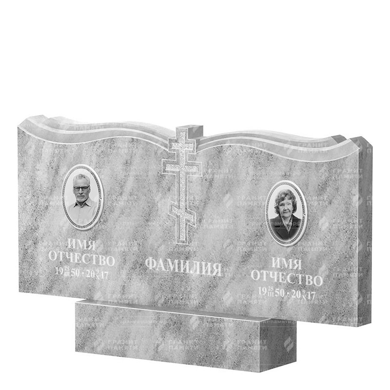 Памятники из мрамора в Санкт-Петербурге | Двойной мраморный памятник ФМ-262