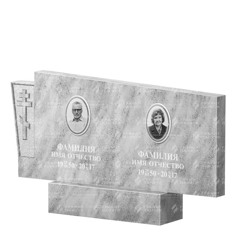 Памятники из мрамора в Санкт-Петербурге | Двойной мраморный памятник ФМ-137