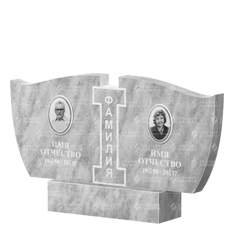 Памятники из мрамора в Санкт-Петербурге | Двойной мраморный памятник ФМ-138