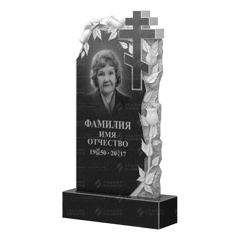 Памятники из гранита с цветами в Санкт-Петербурге | Гранитный памятник ФГ-088