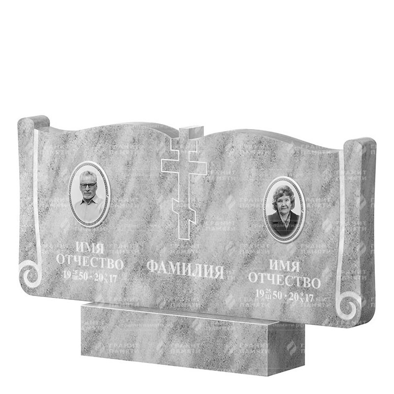 Памятники из мрамора в Санкт-Петербурге | Двойной мраморный памятник ФМ-263