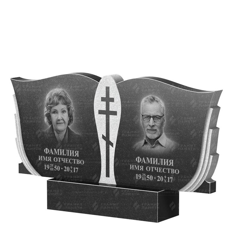 Памятники из гранита двойные в Санкт-Петербурге | Двойной гранитный памятник ФГ-136