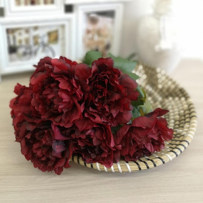 Искусственные цветы в Санкт-Петербурге | Цветы искусственные «Пионы», бордовые, букет