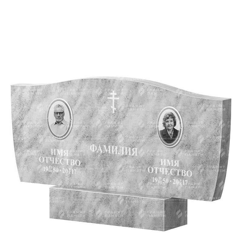 Памятники из мрамора в Санкт-Петербурге | Двойной мраморный памятник ФМ-258