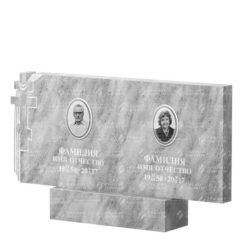 Памятники из мрамора в Санкт-Петербурге | Двойной мраморный памятник ФМ-139