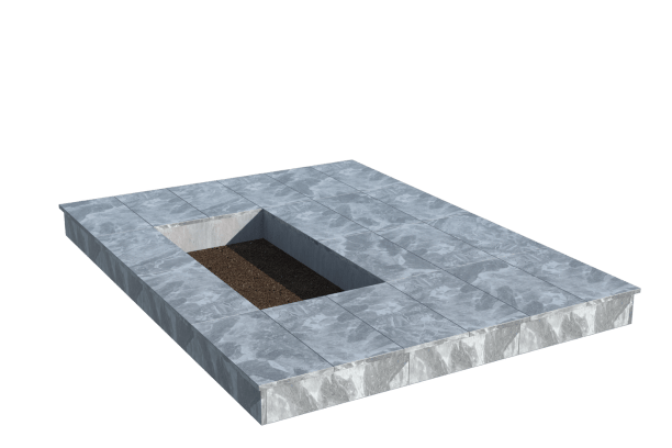 Площадки на могилу в Санкт-Петербурге | Площадка с вертикальной (15 см) мраморной облицовкой (под цветник)