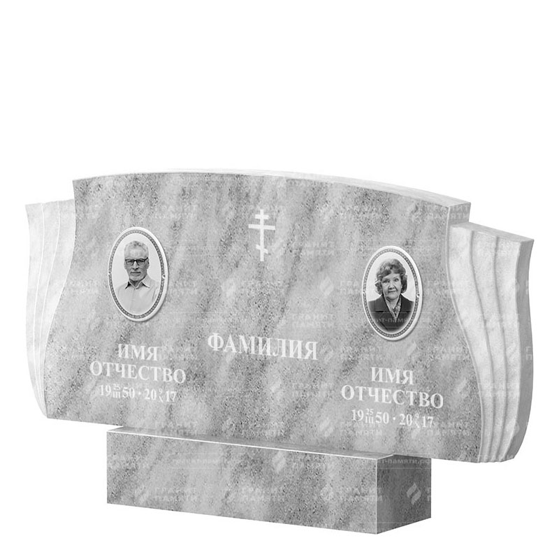 Памятники из мрамора в Санкт-Петербурге | Двойной мраморный памятник ФМ-264