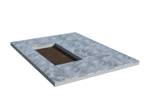 Площадки на могилу в Санкт-Петербурге | Площадка с мраморной облицовкой (под цветник)