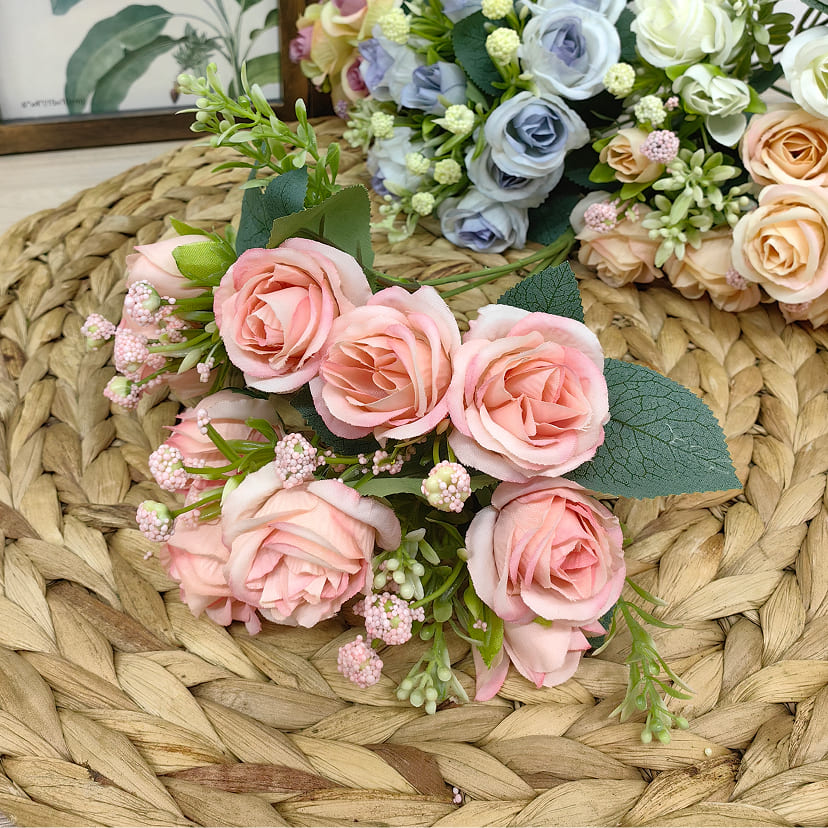 Искусственные цветы в Санкт-Петербурге | Цветы искусственные «Розы», нежно-розовые, букет