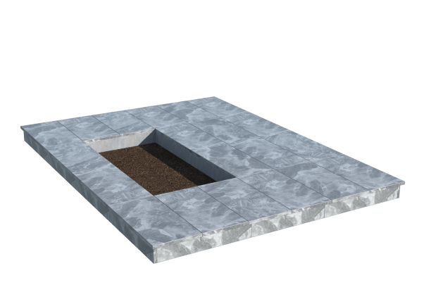 Площадки на могилу в Санкт-Петербурге | Площадка с вертикальной (10 см) мраморной облицовкой (под цветник)